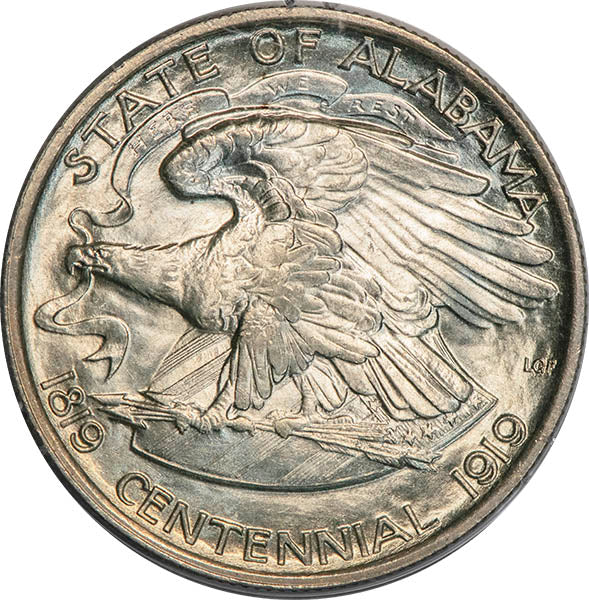 (9225) 1921 50C PCGS MS63 CAC Alabama reverse