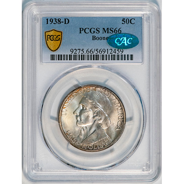 (9275) 1938-D 50C PCGS MS66 CAC Boone slab