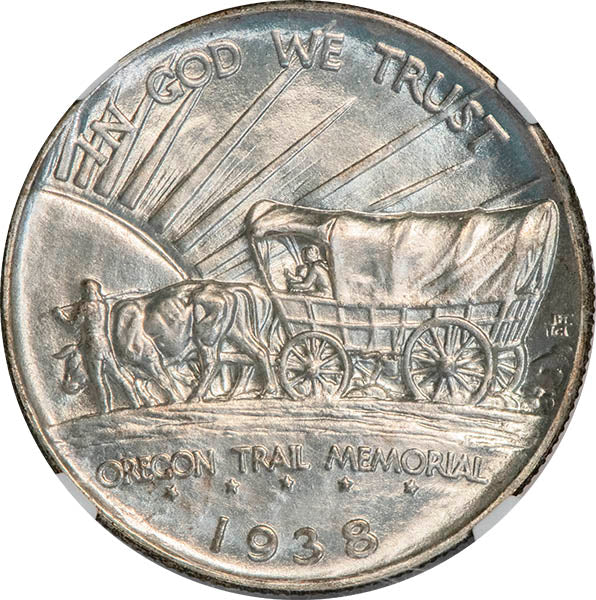 (9349) 1938-D 50C NGC MS68 Oregon reverse