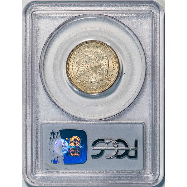 (5494) 1874 25C PCGS AU58 CAC Arrows reverse slab
