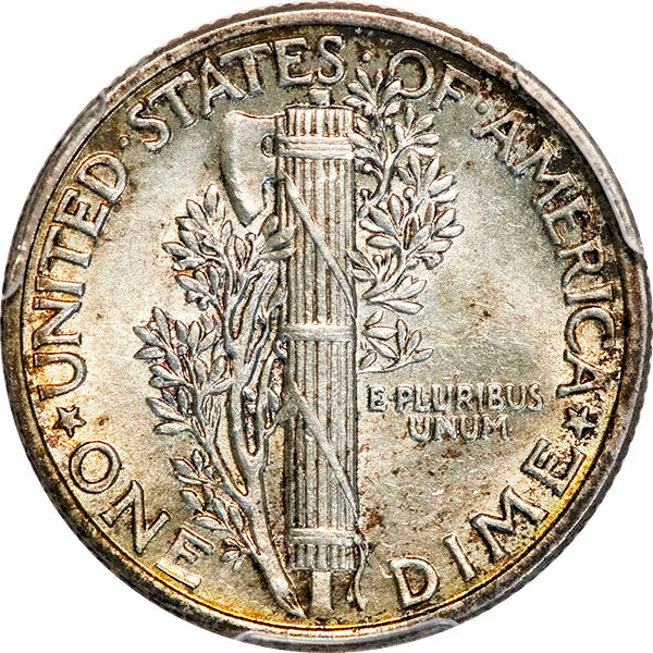 (5036) 1942/1 10C PCGS AU58 Mercury reverse
