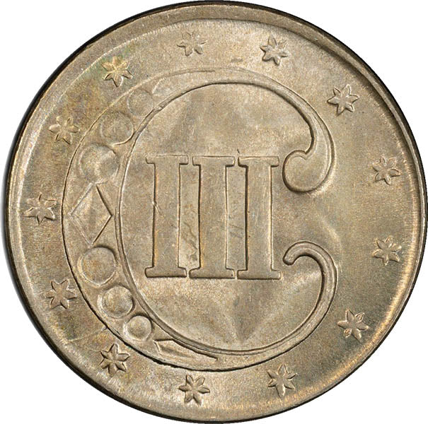 (3666) 1852 3CS PCGS MS66 Three Cent Silver reverse