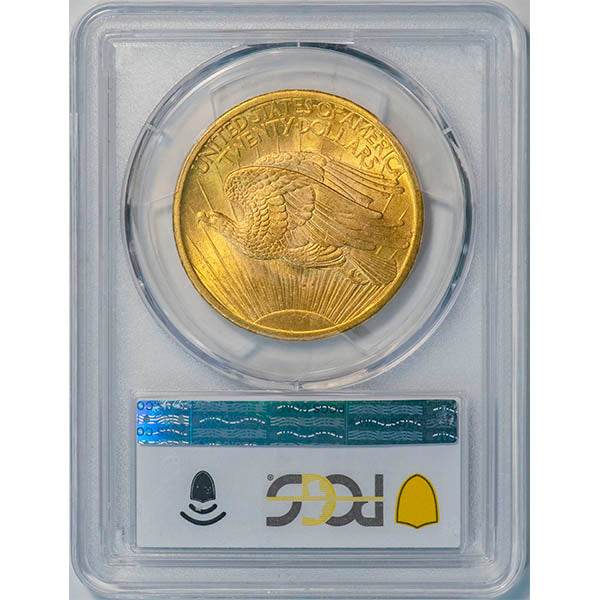 (9141) 1907 $20 PCGS MS66 Saint reverse slab