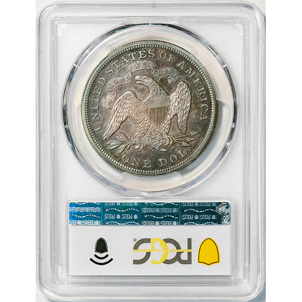 (7021) 1873 $1 PCGS PR64+ Seated Dollar reverse slab