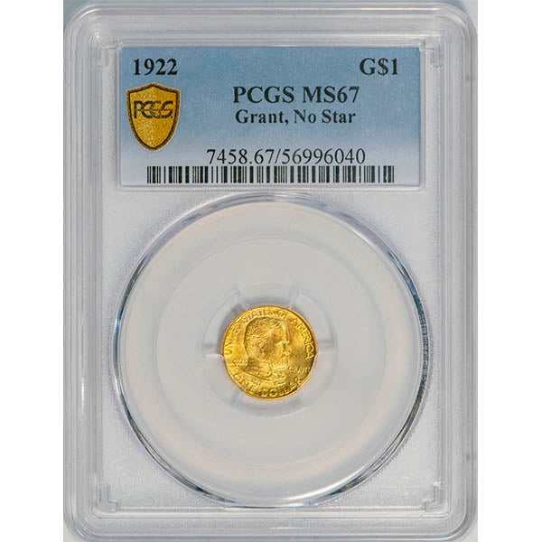 (7458) 1922 G$1 PCGS MS67 Grant, No Star slab