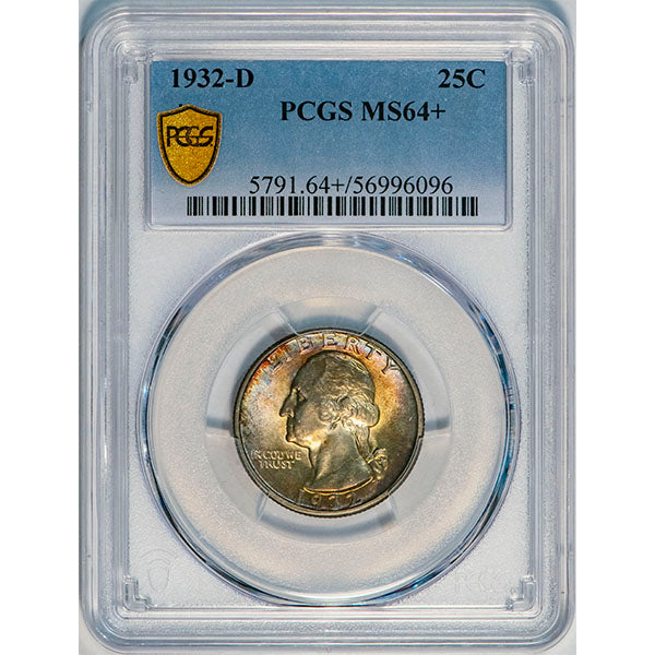 (5791) 1932-D 25C PCGS MS64+ Washington slab