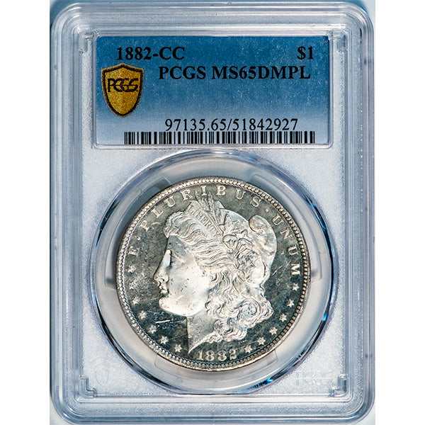 (7136) 1882-CC $1 PCGS MS65DMPL Morgan slab