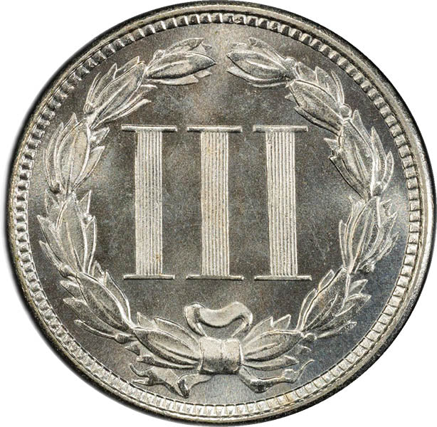 (3775) 1879 3CN PCGS PR66 CAC reverse