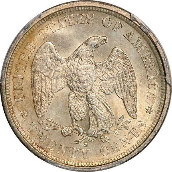 (5298) 1875-S 20C PCGS MS64 Seated reverse