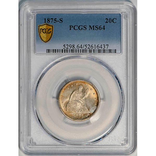 (5298) 1875-S 20C PCGS MS64 Seated slab