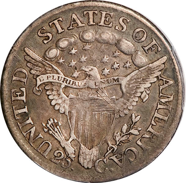 (5316) 1807 25C PCGS VF30 CAC Bust Quarter reverse