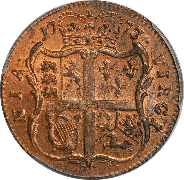 (0245) 1773 VA 1/2P PCGS MS64RD No Period reverse