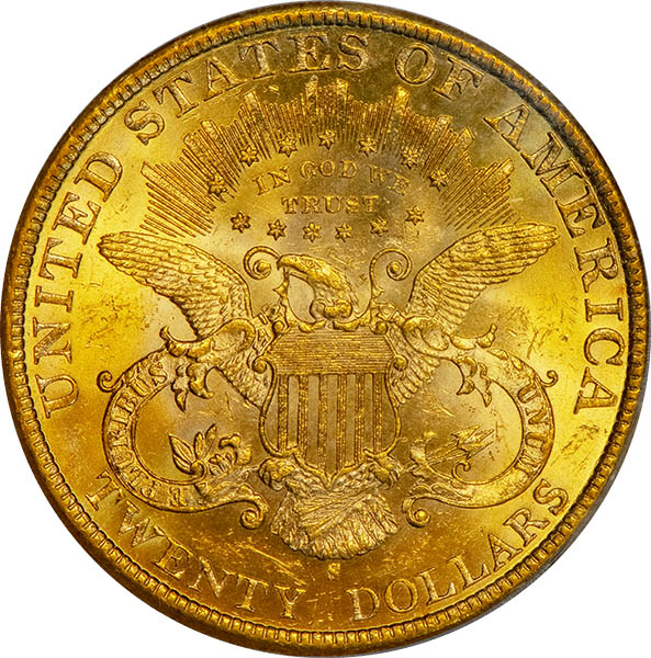 (9034) 1898-S $20 PCGS MS62 Liberty reverse
