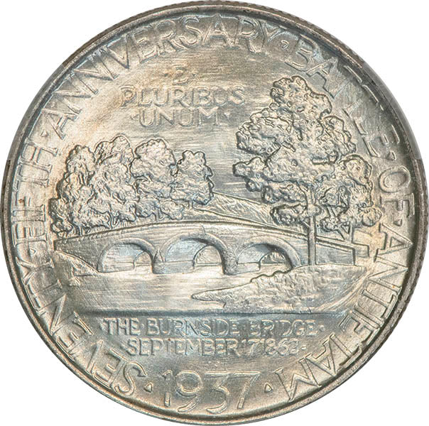 (9229) 1937 50C CACG MS67+ CAC Antietam reverse