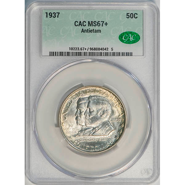 (9229) 1937 50C CACG MS67+ CAC Antietam slab