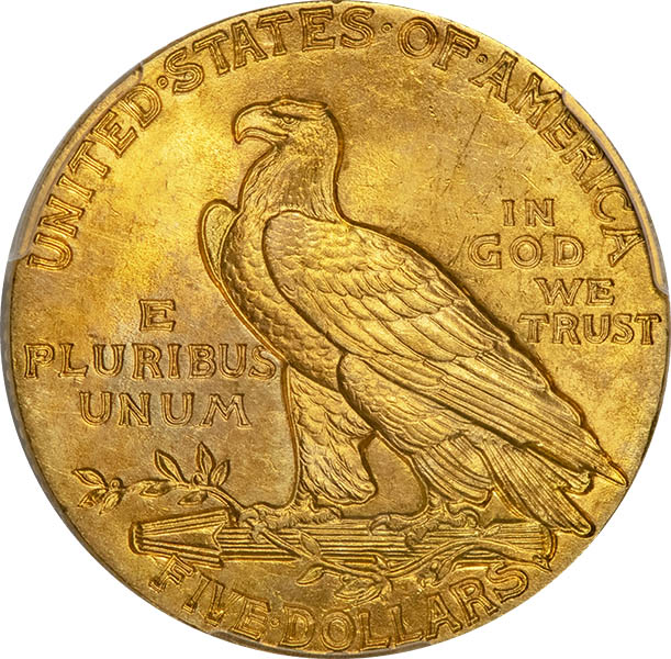 (8520) 1911 $5 PCGS MS64+ CAC Indian reverse