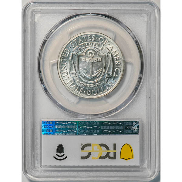 (9363) 1936 50C PCGS MS65 Gold CAC Rhode Island reverse slab
