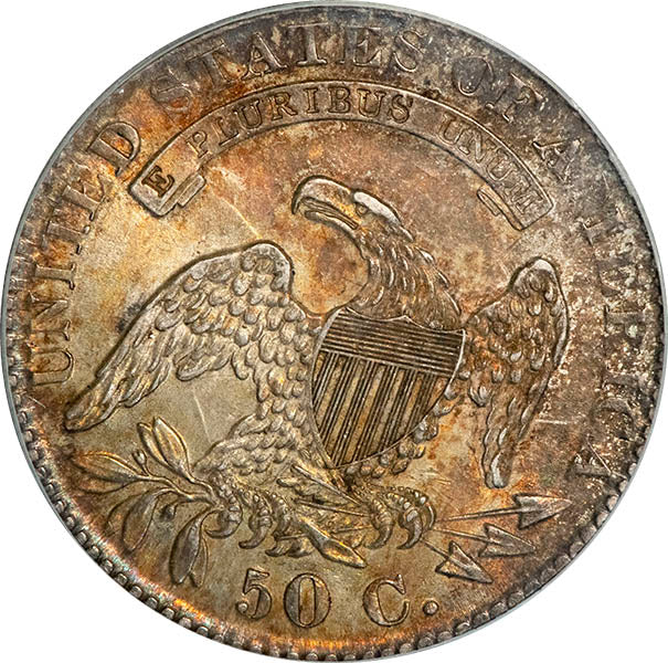 (6156) 1830 50C PCGS AU58 CAC Bust Half reverse