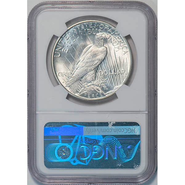 (7376) 1934-D $1 NGC MS64 CAC Peace reverse slab