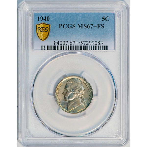 (4050) 1940 5C PCGS MS67+FS Jefferson slab