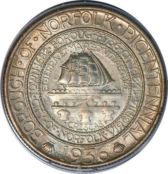(9337) 1936 50C Norfolk PCGS MS65 Gold CAC