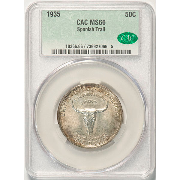 (9376) 1935 50C Spanish Trail CACG MS66 CAC