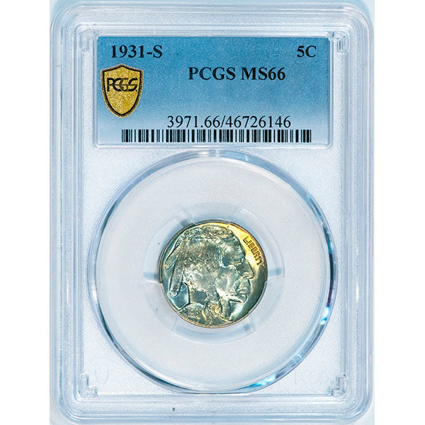 1931-S 5C PCGS MS66 Buffalo Nickel slab