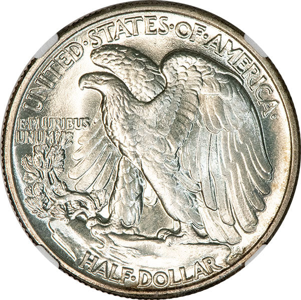 1943 50C NGC MS66 Walking Liberty Half Dollar reverse