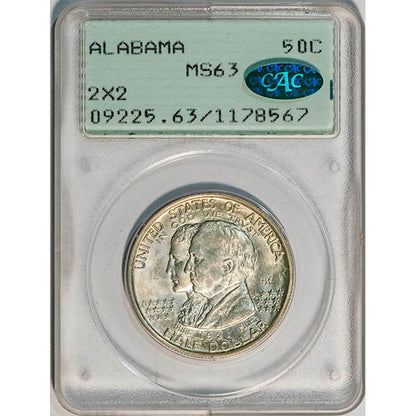 (9225) 1921 50C PCGS MS63 CAC Alabama slab