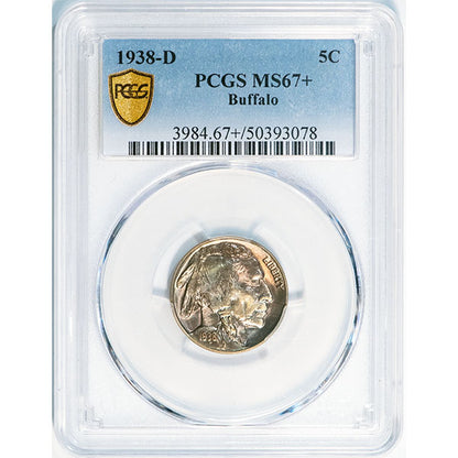 1938-D 5C PCGS MS67+ Buffalo Nickel slab