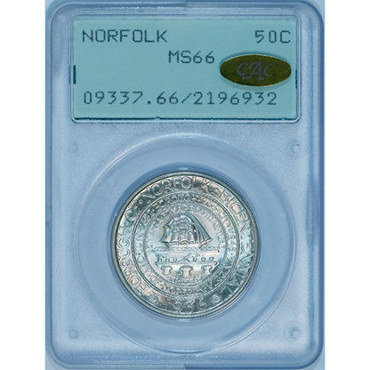 (9337) 1936 50C PCGS MS66 Gold CAC Old Holder Norfolk
