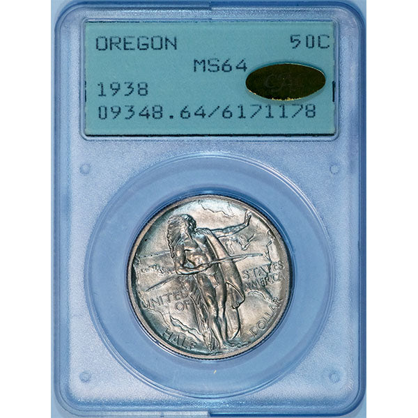 (9348) 1938 50C PCGS MS64 Gold CAC Oregon