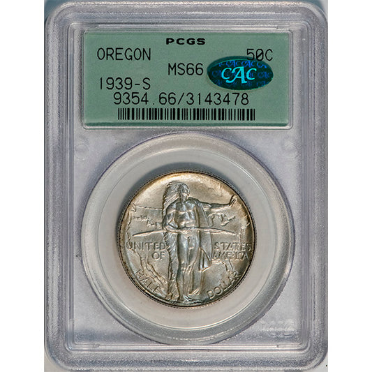 (9354) 1939-S 50C PCGS MS66 CAC Oregon slab