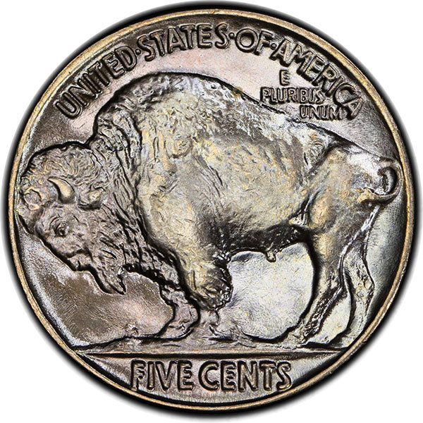 1937 5C PCGS MS67+ CAC Buffalo Nickel reverse