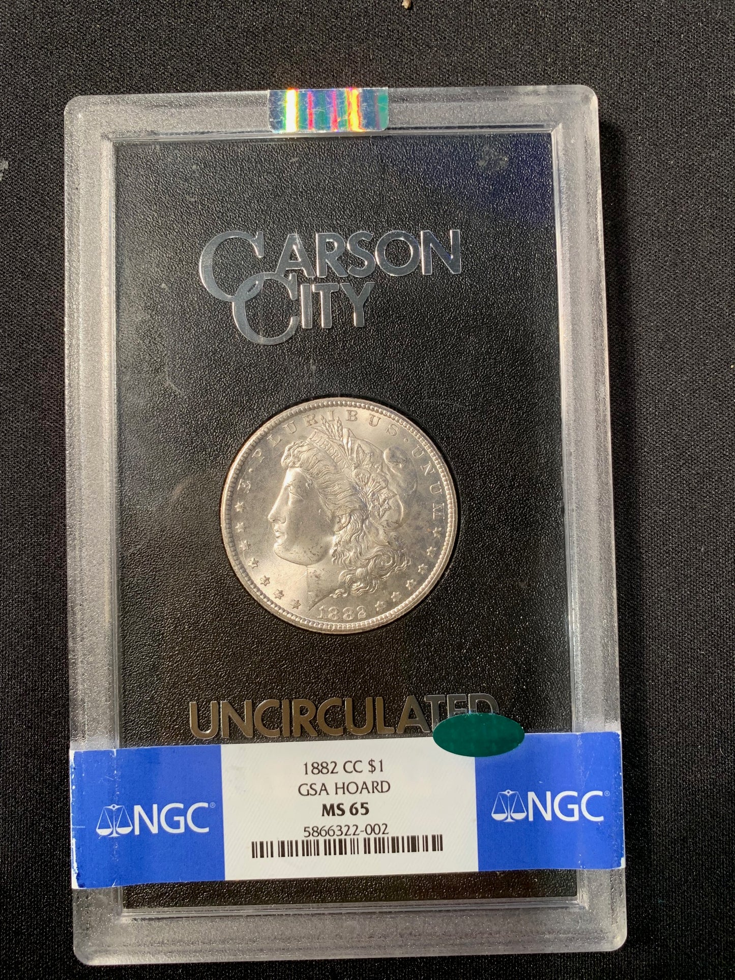 (7134) 1882-CC $1 GSA Hoard NGC MS65 CAC