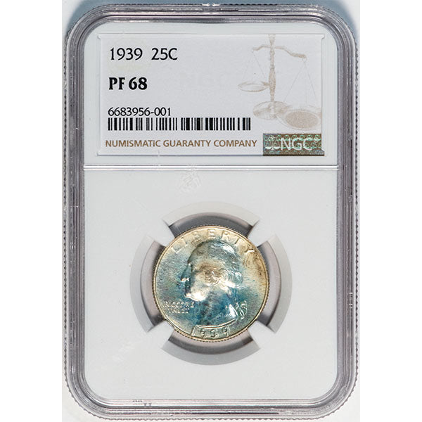 1939 25C NGC PR68 Washington Quarter slab