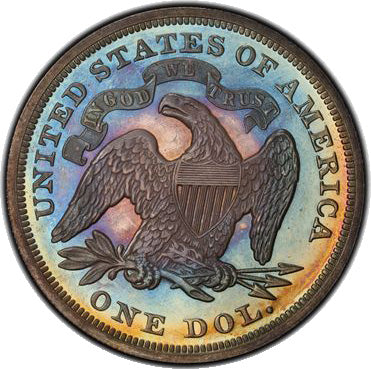 1872 Seated Dollar reverse