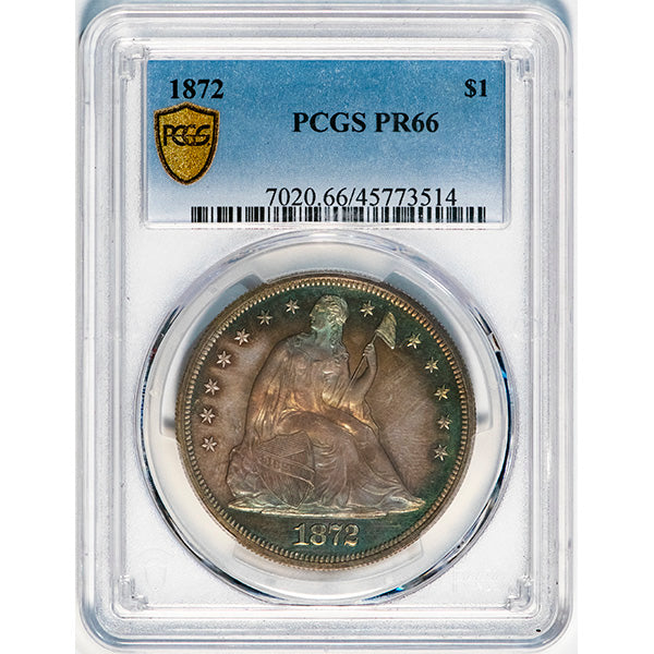 (7020) 1872 $1 PCGS PR66