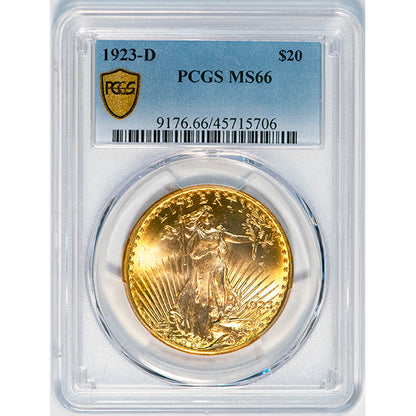 (9176) 1923-D $20 PCGS MS66 ***