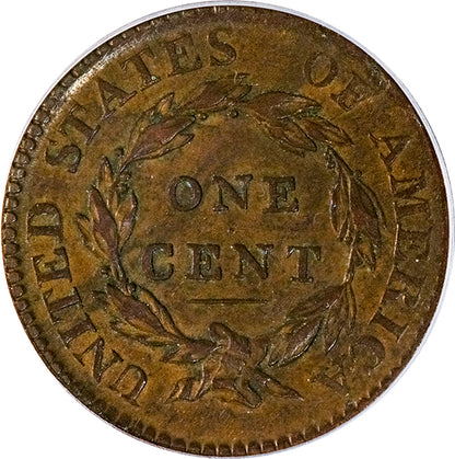 (1591) 1816 1C PCGS XF45 Coronet Head Cent reverse