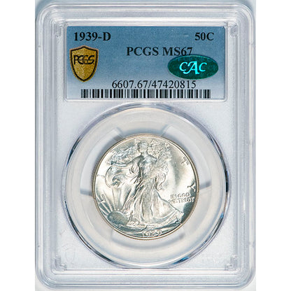 (6607) 1939-D 50C PCGS MS67 CAC