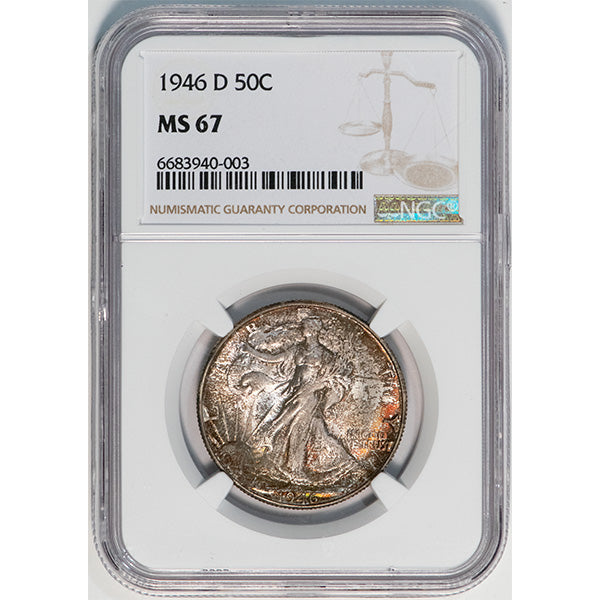 1946-D 50C NGC MS67 Walker slab