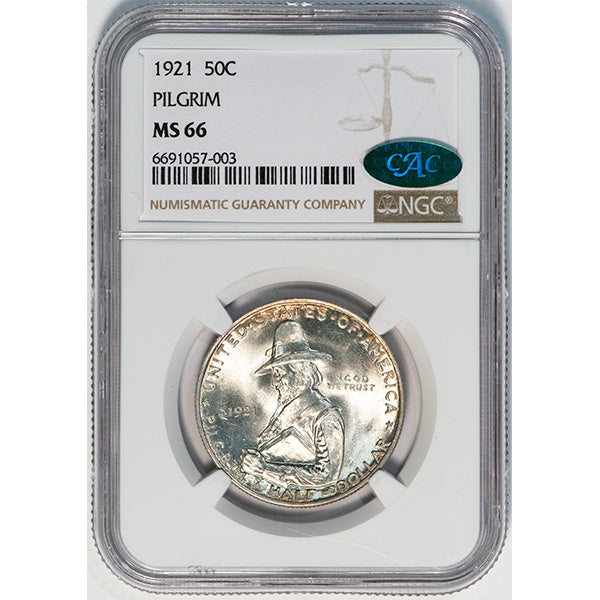 (9360) 1921 50C Pilgrim NGC MS66 CAC