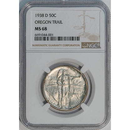 (9349) 1938-D 50C NGC MS68 Oregon slab