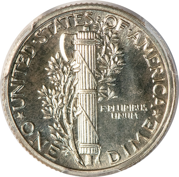 1937 10C PCGS PR67 Mercury Dime reverse