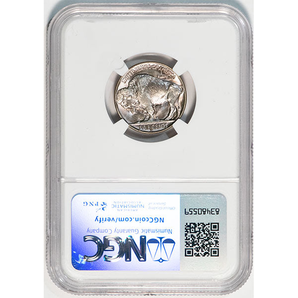 1938-D 5C NGC MS67+ Buffalo Nickel reverse slab