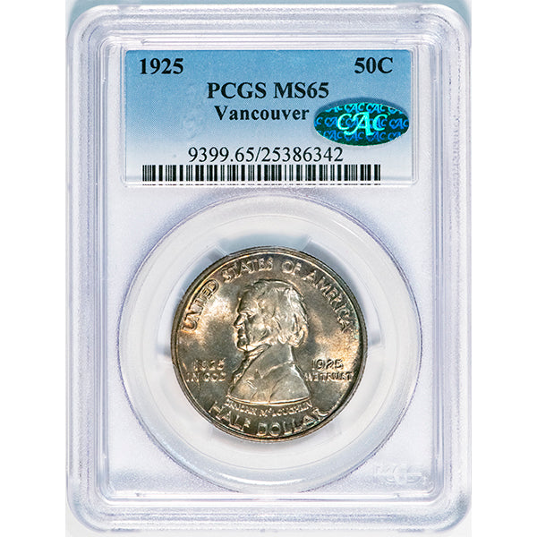 (9399) 1925 50C Vancouver PCGS MS65 CAC