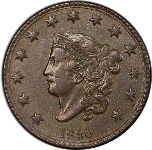 1830 1C Large Letters N-1, R.1 PCGS XF45 Coronet Head Cent Obverse