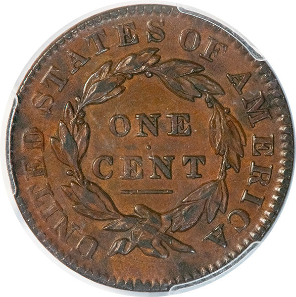 1833 1C PCGS XF45 Coronet Head Cent Reverse