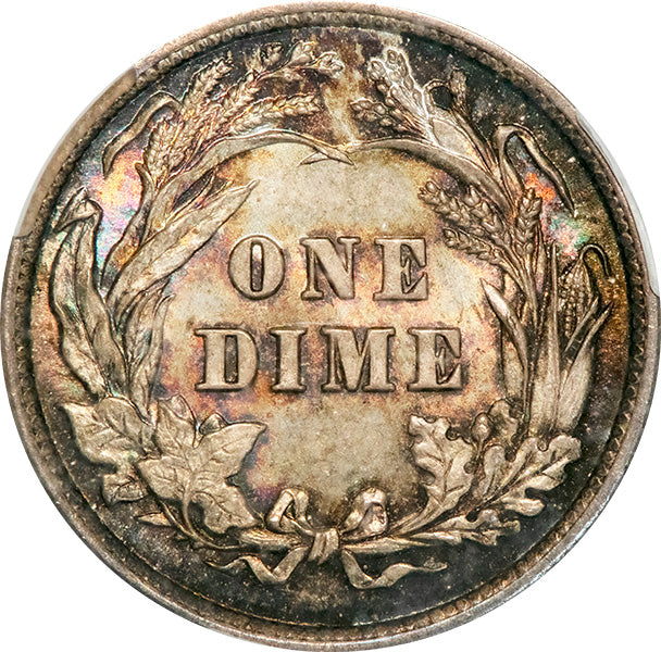 (4322) 1893 10C CACG MS66 CAC Barber Dime reverse